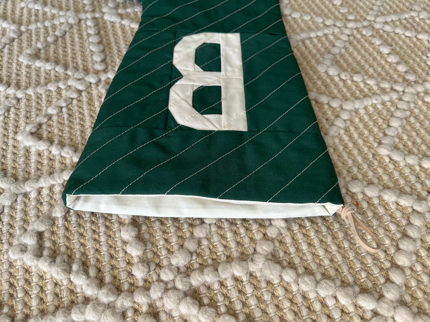 Personalized Quilted Christmas Stocking | Letter