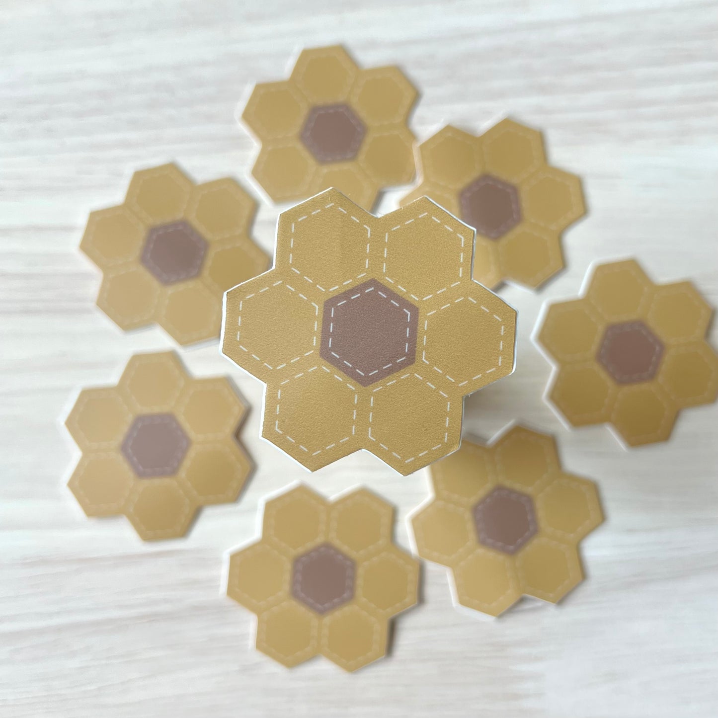 Mini Yellow Hexie Flower | Vinyl Sticker