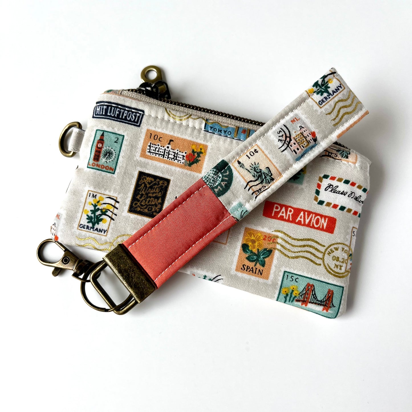 Scrappy Key Fob | Postage Stamps