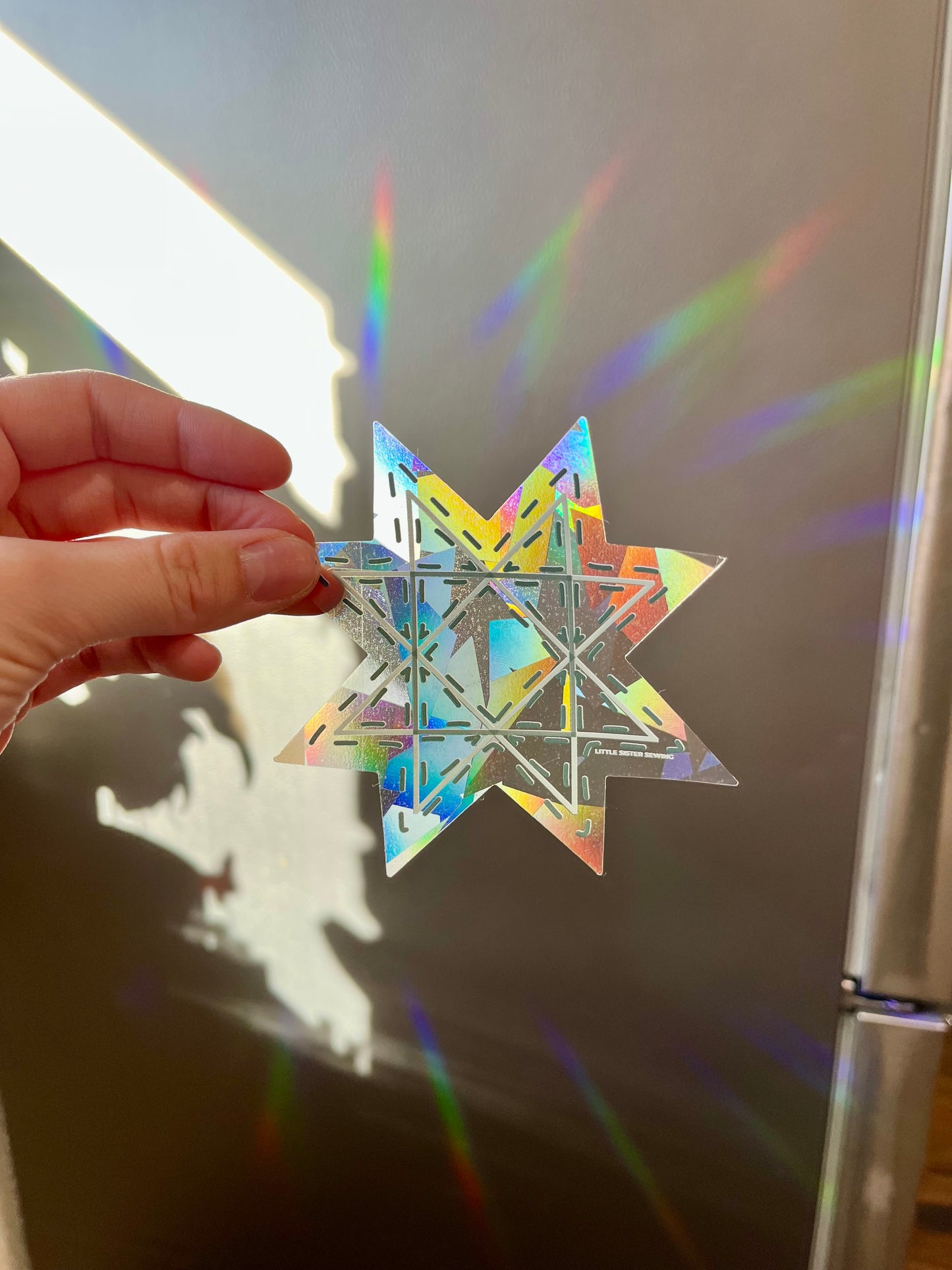 Quilt Star Suncatcher Window Decal