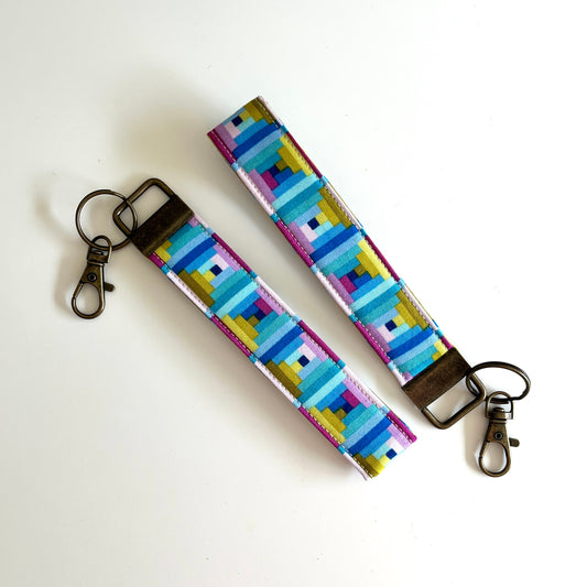 Scrappy Key Fob | Log Cabin Quilt Block