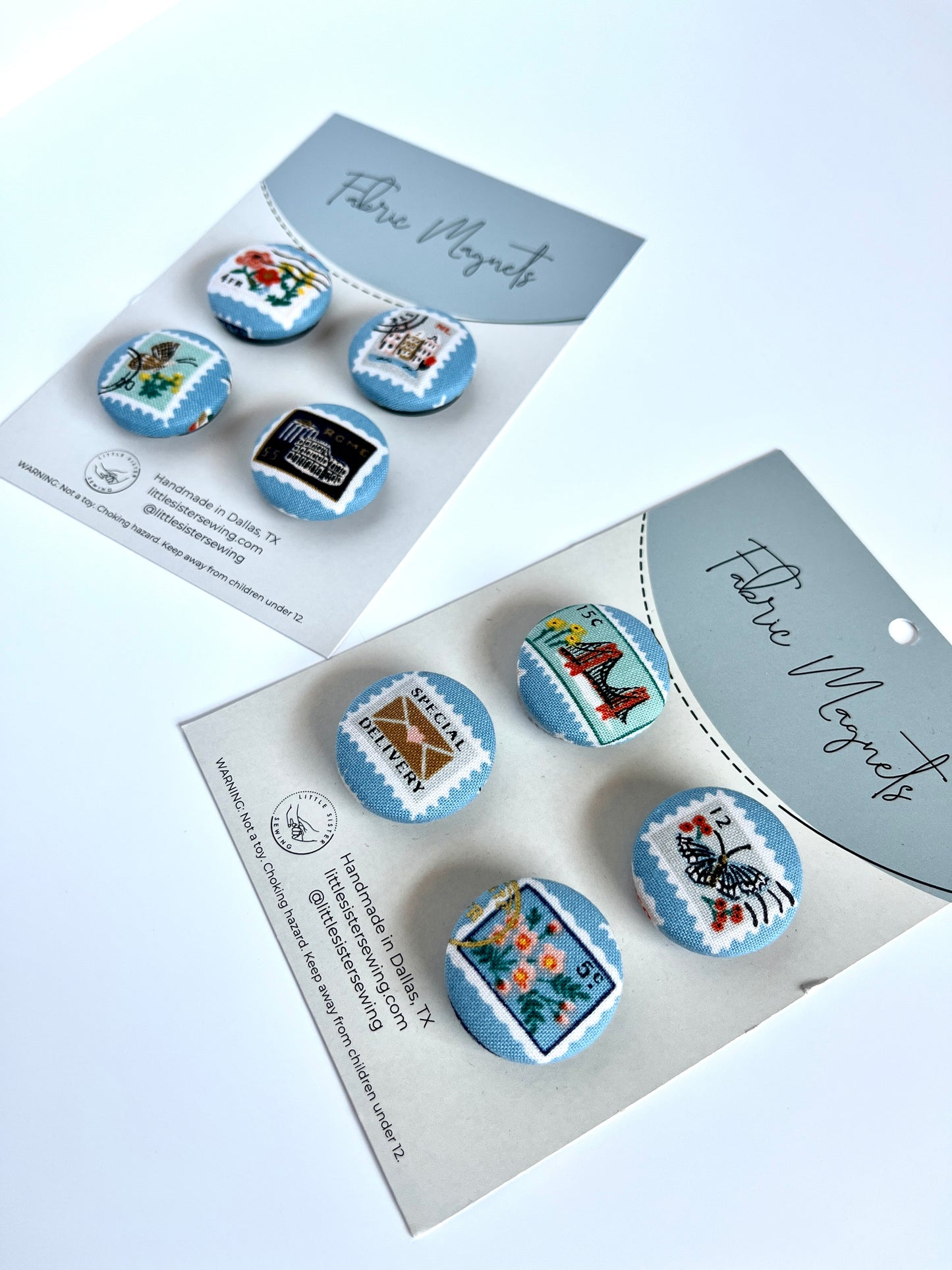 Fabric Magnets | Postage Stamps