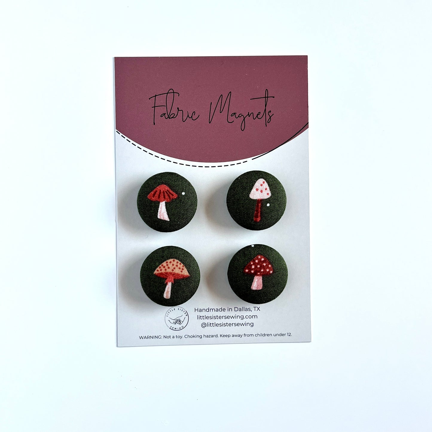 Fabric Magnets | Mushroom Patch