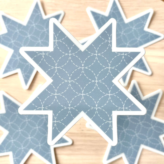 Blue Quilt Star | Vinyl Sticker