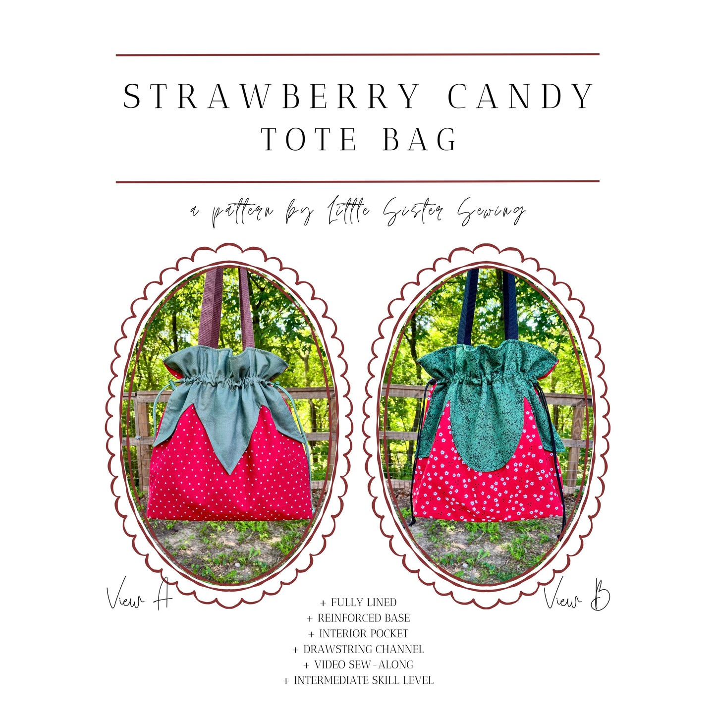 Strawberry Candy Tote Bag Pattern (Download)