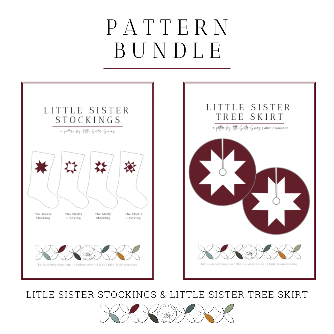 Little Sister Stockings and Little Sister Tree Skirt Pattern Bundle Little Sister Sewing